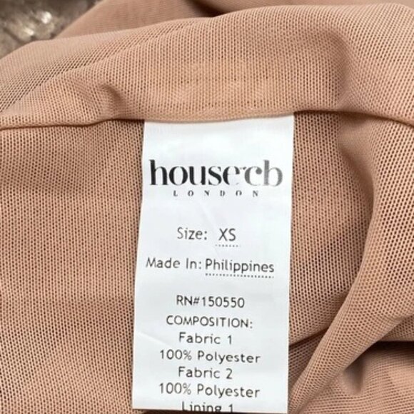 NEW HOUSE OF CB Women Maxi Dress Rose Gold Size XS Giada Embroidered Sequin Gown - Picture 6 of 6